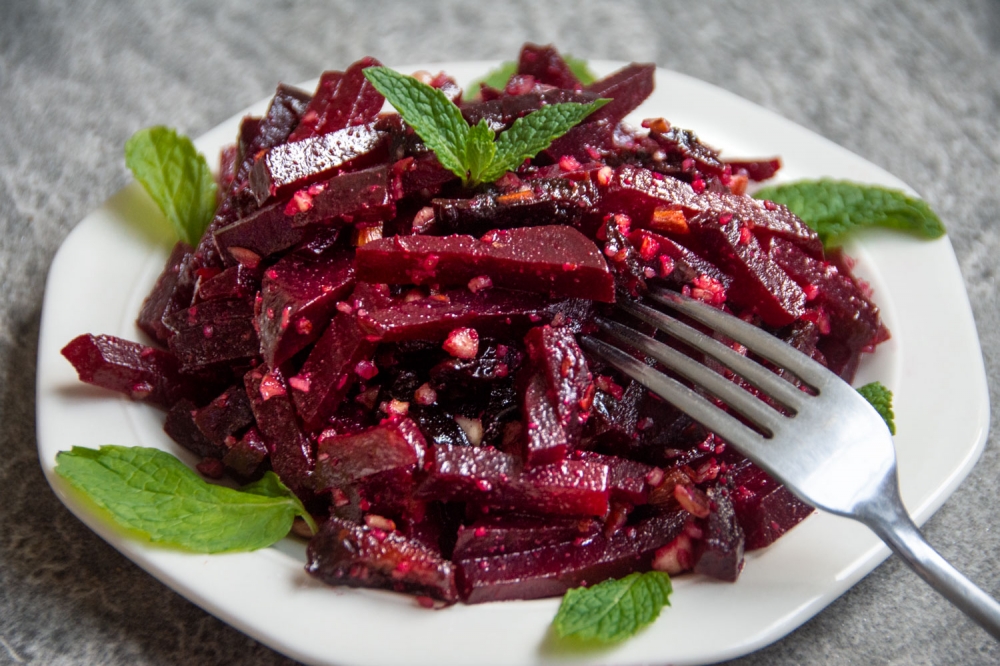 Beetroot and Prune Salad With Walnuts
